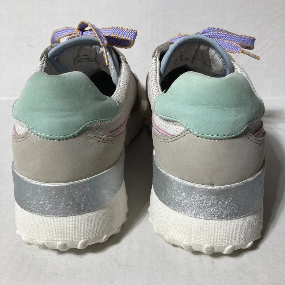 NWOB Bull boxer Women's Caroline Sneaker‎ Shoes Grey Green Pink size 10 M